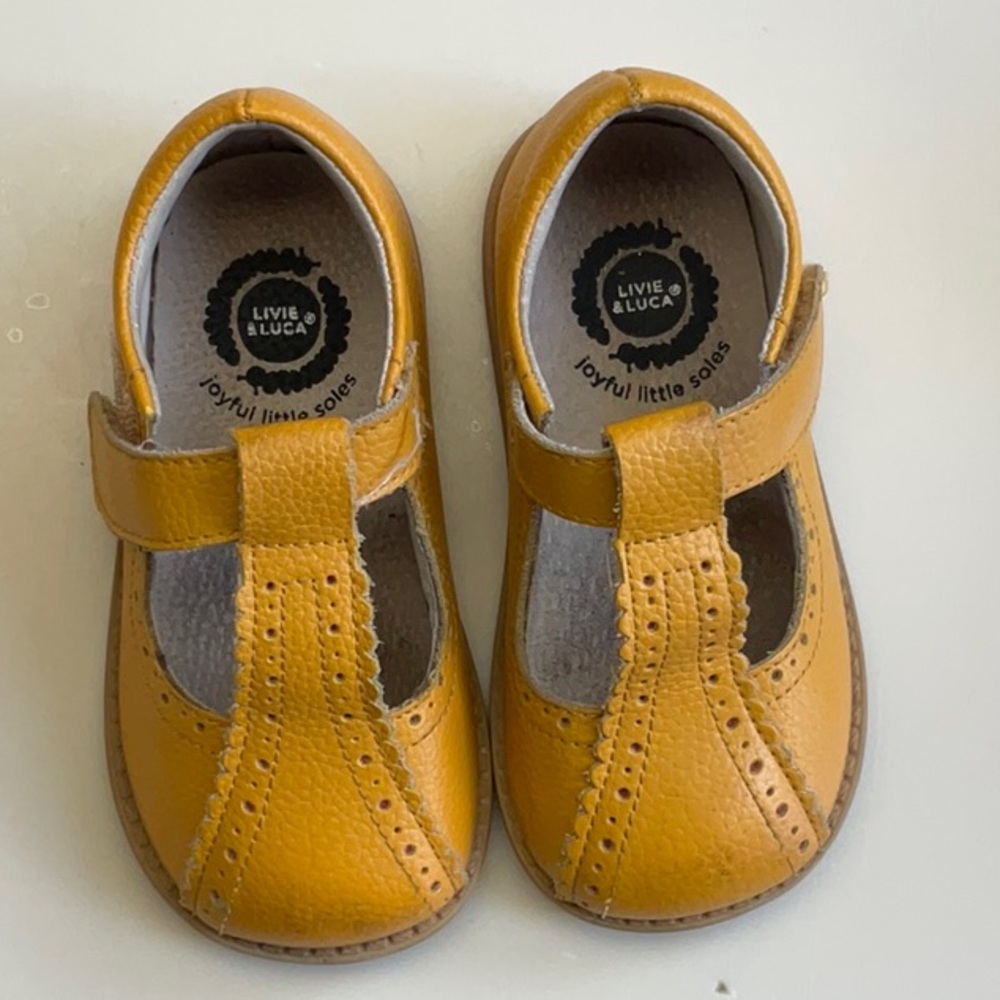 Livie & Luca Yellow Dress Shoes with T-Strap Design